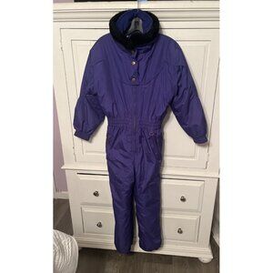 Ski Suit One Piece Snowsuit Snow Bib Girls 10 Jupa sports Purple Hood Embroidery